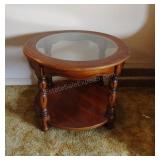 Round Side Table with Glass Top 20x26x26