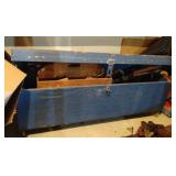Painted Rolling Wooden Chest w/Contents