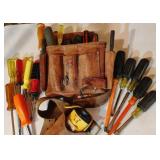 Custom Leather Craft Tool Belt w/Assorted Tools