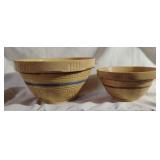 Antique Yellow Stoneware Mixing Bowls
