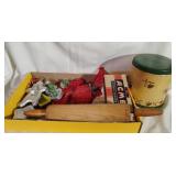 Rolling Pin, Vintage/Assorted Cookie Cutters &