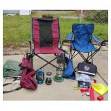 Outdoor Folding Chairs, Camping Backpack, Lanterns