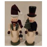 Wooden Snowmen Nutcrackers