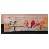 Bird Art on Canvas 12x36