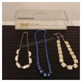 Vintage Jewelite Box with Costume Jewelry Necklace