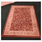 Classique Collection Brown Floral  Area Rug