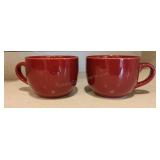 Pair of Pier One Burgundy Soup Mugs