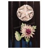 Royal Adderley and Mother of Pearl Brooches
