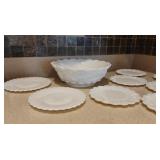 Westmoreland Milk Glass Bowl and Cake Plates