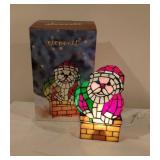 Stained Glass Santa Electric Light