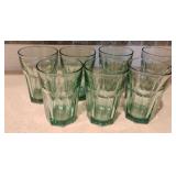 Libbey Gibraltar Spanish Green Glasses Set of 7