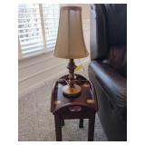Georgian Style Butler Tray Table w/Accent Lamp