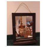 Hanging Wall Mirror with Shelf 20x16