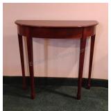 Mahogany Half Moon Console Table 29x30x11