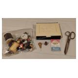 Wiss Scissors, Thimble  & Assorted Sewing Notions