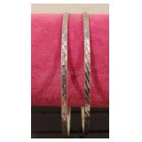Pair of Silver 925 Thin Bangle Bracelets