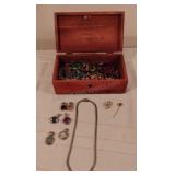 Cedar Jewelry Box with Contents