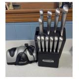 Electric Knife Sharpener & Set of Knives