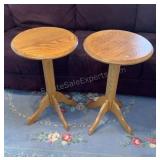 Matching Pair of Oak Tables 16x25 inches tall