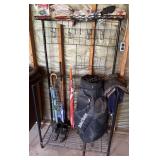 Metal Golf Rack & Contents