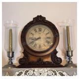 Sligh Battery Opp Mantel Clock & Candles