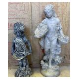 Cement Garden Statues 22 & 26 inches tall