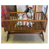 Wooden vintage baby rocker