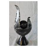 Carved Onyx sculpture with ball. 9ins. Heavy.