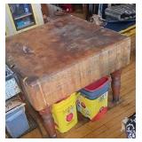 Butcher block. 36x36x28. VERY heavy.