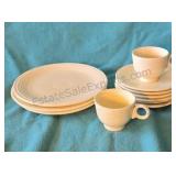Ivory Fiesta ware dishes. All pieces pictured.