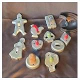Vintage aluminum cookie cutters.