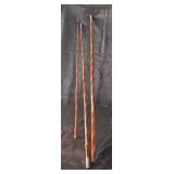 3-piece bamboo fishing pole. Missing one metal