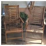 Wooden folding chairs.