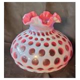 Vintage Fenton "Cranberry" Coin Dot Opalescent