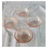Pink finger bowls. One has small chip.