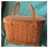 Vintage wicker picnic basket.