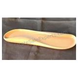 Russell Wright coral pink glazed ceramic tray.
