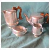 Magnalium Picquot ware coffee and tea set.