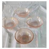 Pink finger bowls. One has small chip.