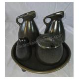 Vintage Raymor by Roseville tea condiment set