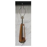 Wooden table lamp. 32ins. No shade.