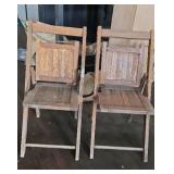 Vintage folding wooden childrens chairs. Seat is