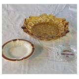 Glass and ceramic ash trays.