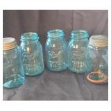 Blue Mason ball jars. 1qt.