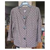 J. Jill jacket. ï¿½ sleeve with geometric print.