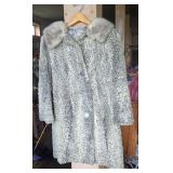 Winter coat. Possibly Persian lamb and mink