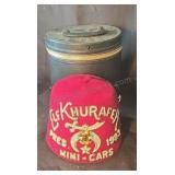 Shriners Fez with case. Marked Pres. 1983.