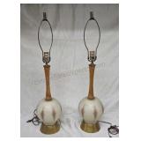 Mid-century table lamps. 30ins. Both work. No