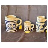 Williamsburg salt glazed cobalt blue ceramic mugs