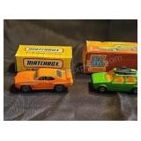 Matchbox vehicles with boxes.  #70 GTO Judge and
